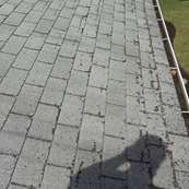 Roofing surface close-up overhead view