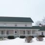 Residential house exterior in winter
