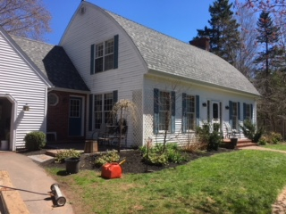 House with new roof installed